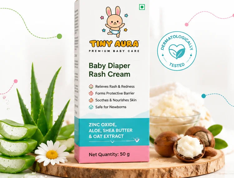 Tiny Aura Baby Diaper Rash Cream with natural ingredients